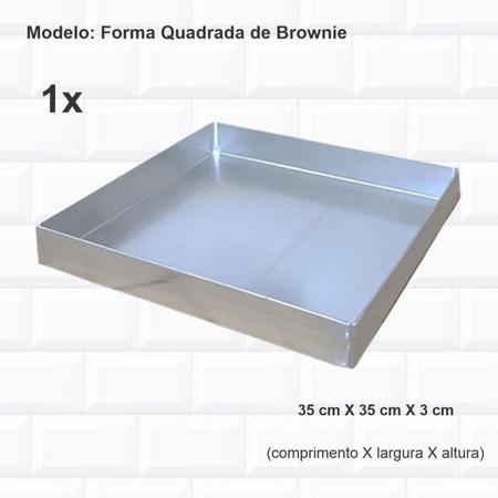 Imagem de Forma De Brownie Quadrada 35 Cm + 3 Cortadores Quadrado