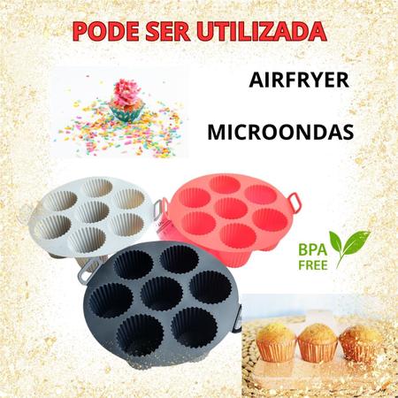 Imagem de Forma De Silicone Para Mini Bolo Cupcake Airfryer Microondas