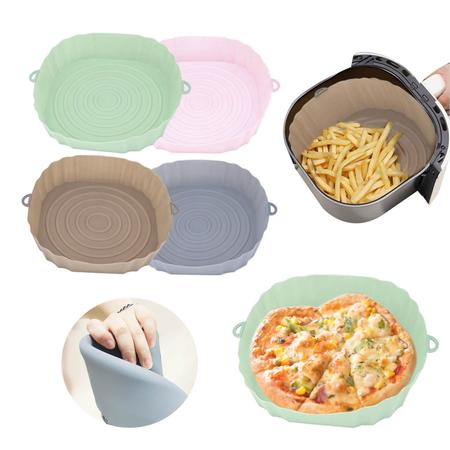 Imagem de Forma De Silicone Quadrada Flexível Para Fritadeira AirFryer Forno e Microondas Lavável Universal reutilizável