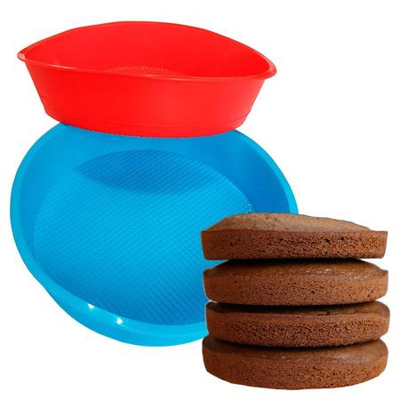 Imagem de Forma de silicone redonda 24cm antiaderente bolos e tortas