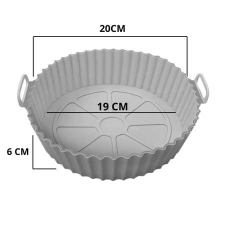 Imagem de Forma de Silicone Reutilizável para Air Fryer Fritadeira  20 Cm- cinza