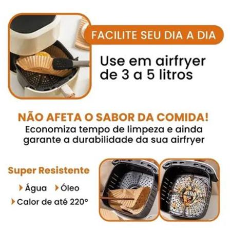 Forma De Papel Descartável Redondo Air Fryer 15,5 x 4,5cm - Top Chef -  Formas e Assadeiras - Magazine Luiza