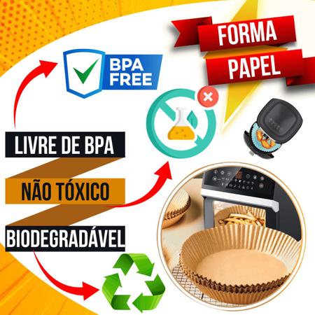 Forma Air Fryer Descartável Forro De Papel Antiaderente Redondo Kit 100  Peças + Chaveiro CBRN20133