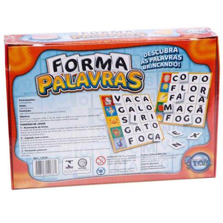 Jogo Educativo Pedagógico Forma Palavras Com 120 Letras Toia