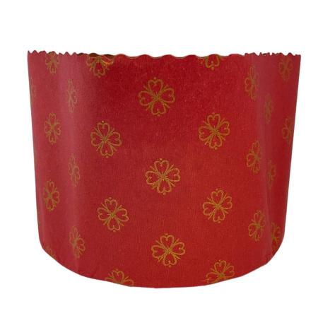 Forma Panetone 500g - Vermelho Decorada com Trevos - 10 unidades - Ultrafest - Rizzo Imagem de Forma Panetone 500g - Vermelho Decorada com Trevos - 10 unidades - Ultrafest - Rizzo