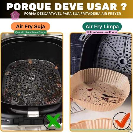Forma De Papel Descartável Redondo Air Fryer 15,5 x 4,5cm - Top Chef -  Formas e Assadeiras - Magazine Luiza