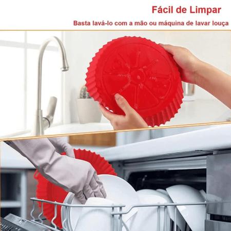 Forma Para Air Fryer De Silicone Antiaderente - Sem Sujeira - B.B.B Imagem de Forma Para Air Fryer De Silicone Antiaderente - Sem Sujeira