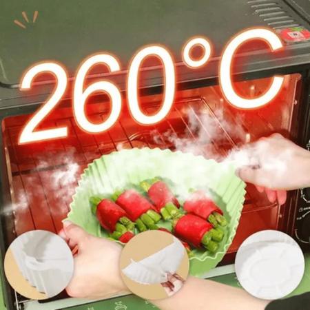 Forma Para Air Fryer De Silicone Antiaderente - Sem Sujeira - B.B.B Imagem de Forma Para Air Fryer De Silicone Antiaderente - Sem Sujeira