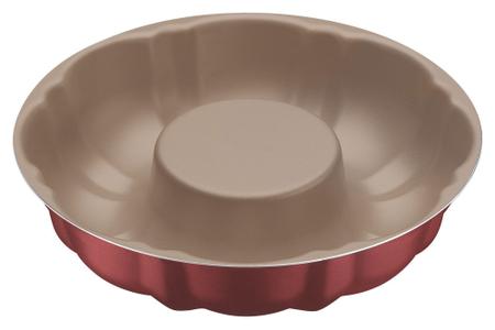 Forma para Bolo Tramontina Vermelha em Alumínio com Revestimento Antiaderente 24 cm 2 L Imagem de Forma para Bolo Tramontina Vermelha em Alumínio com Revestimento Antiaderente 24 cm 2 L