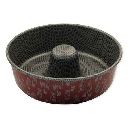 Imagem de Forma para Bolo Vermelho Furo no Meio Alumínio Antiaderente