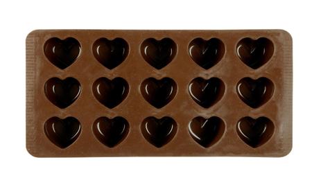 Imagem de Forma Para Chocolate Coração De Silicone Marrom Kit C/2 Unid