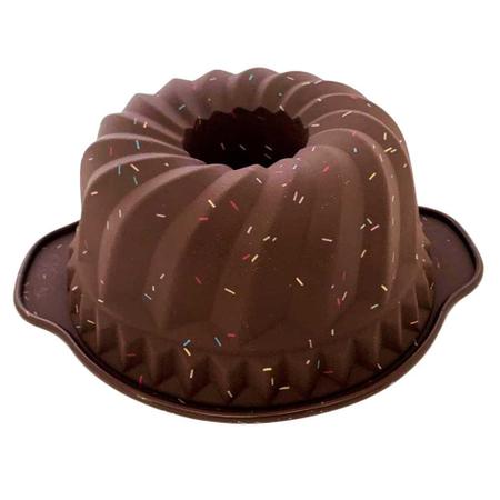 Imagem de Forma Pudim Ondulada De Silicone 24Cm Linha Chocolate Candy