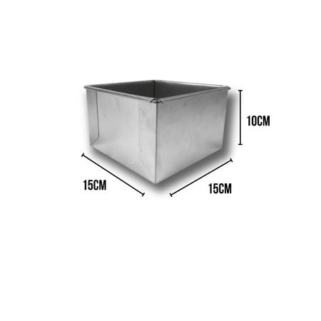 Imagem de Forma quadrada para bolo alta 15x15x10 alumínio