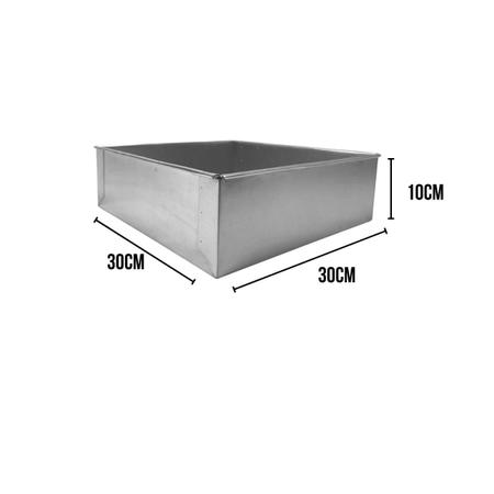 Forma De Bolo Alta Quadrada Alumínio Grande 30x30