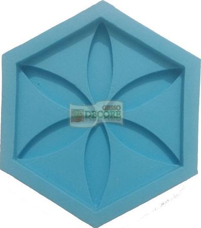 Imagem de Forma Silicone 3D Gesso Bloco Tijolinho Rustico + Mini Flor