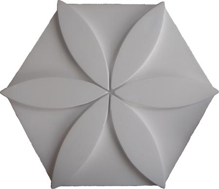 Imagem de Forma Silicone 3D Gesso Bloco Tijolinho Rustico + Mini Flor