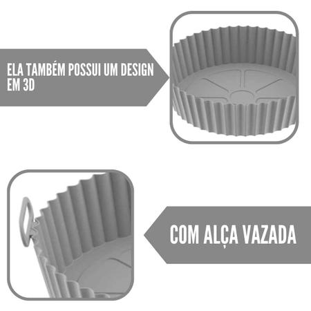 Forma Silicone Antiaderente para Air Fryer e Microondas Reutilizável de  Fácil Limpeza Flexível 17cm De Diâmetro - Farmel - Peças e Acessórios para  Fritadeira Elétrica - Magazine Luiza