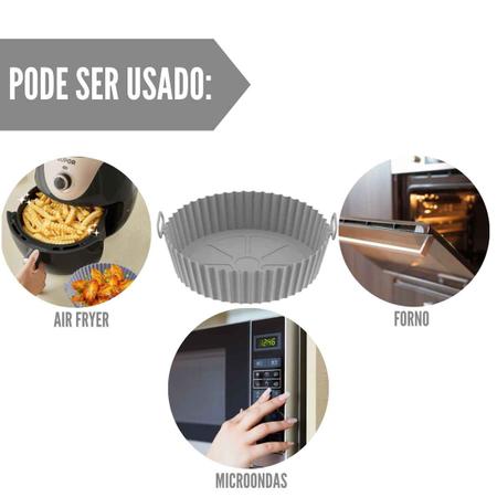 Forma Silicone Antiaderente para Air Fryer e Microondas Reutilizável de  Fácil Limpeza Flexível 17cm De Diâmetro - Farmel - Peças e Acessórios para  Fritadeira Elétrica - Magazine Luiza