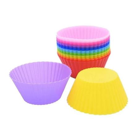 Imagem de Forma Silicone Cupcake Bolo Muffin Assadeira Com 12 Unidades