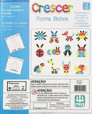 Jogo Educativo Montar Animais Coleção Crescer Forma Bichos - Nig Brinquedos  - Brinquedos Educativos - Magazine Luiza