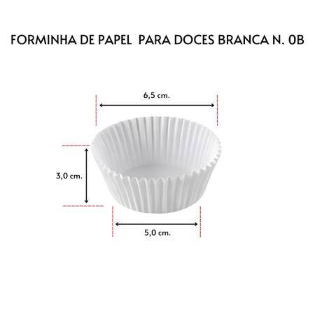 Imagem de Forminhas De Papel Branca Doces Brigadeiro Numero 0b C/ 1.000Un