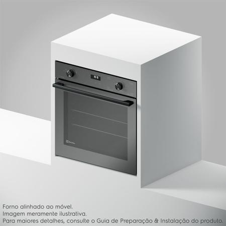 Imagem de Forno de Embutir Electrolux a Gás 80L Experience com FoodSensor Cinza (OE8GF)