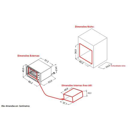 Imagem de Forno de Embutir Elétrico 45 Litros Espelhado N450 Nardelli