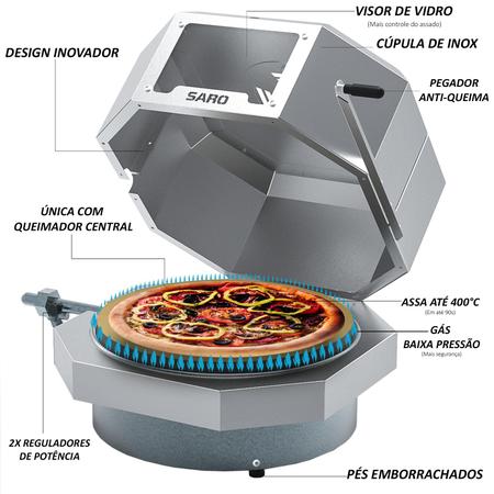 Imagem de Forno De Pizza a gás Assador Italiano Redondo Paulistano 40c