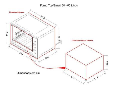 Imagem de Forno Elétrico Bancada Nardelli 60l C/espeto Giratório 220v