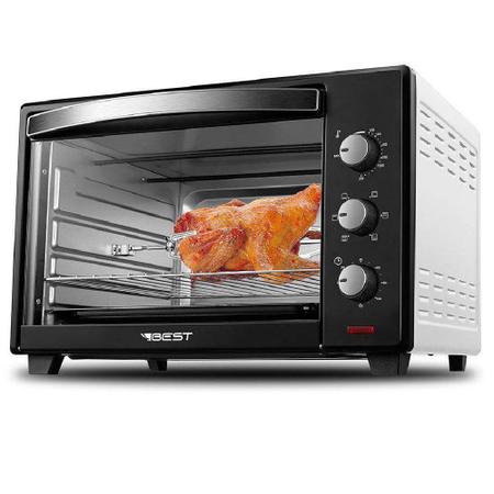 Imagem de Forno Elétrico Best 60 Litros Plus Com Espeto Giratório Preto/Branco 1800W 220V