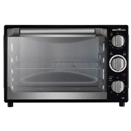 Imagem de Forno Elétrico de Bancada Britânia 36 Litros BFE36P, 1500W Timer com Grelha, Preto