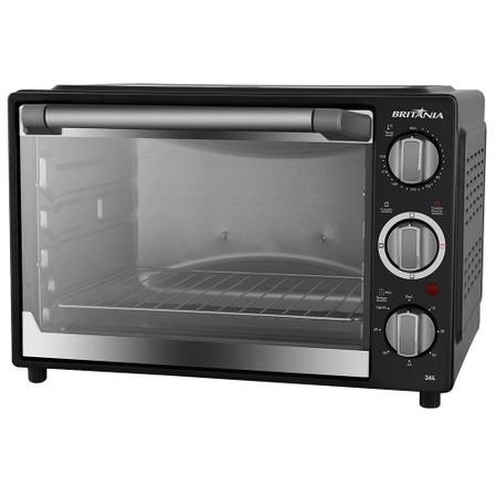 Imagem de Forno Elétrico de Bancada Britânia 36 Litros BFE36P, 1500W Timer com Grelha, Preto