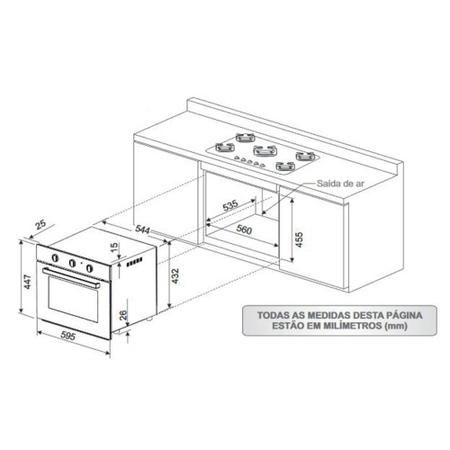 Imagem de Forno Elétrico de Embutir Fischer 50 Litros Infinity Modelo Turbo e Dourador