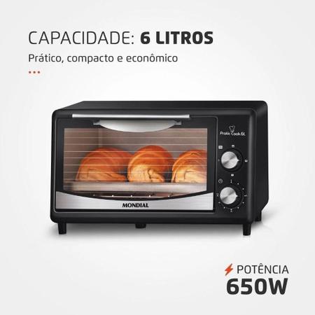 Imagem de Forno Elétrico Mondial Pratic Cook FR-09 com 6 Litros  Preto - 110v