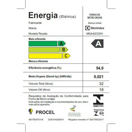 Imagem de Forno Micro-Ondas MGA42 Electrolux 32 Litros com Função AirCook