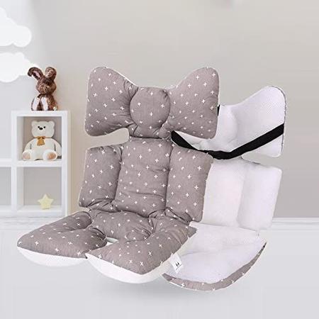 Imagem de Forro da almofada do assento do bebê para o carrinho de bebê - macio e respirável, 3D Air Mesh Cotton Universal Baby Stroller Almofada (Cruz cinzenta)