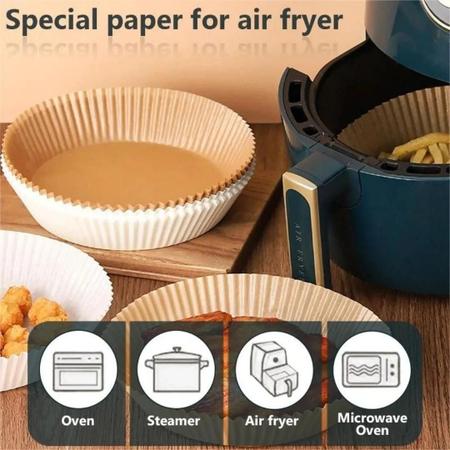 50 Peças Papel Para Assar Air Fryer, Forros De Papel Descartáveis Para Air  Fryer, Forro De Papel Redondo Para Cesta De Air Fryer, Antiaderente, À  Prova De Óleo, À Prova D'água, Papel