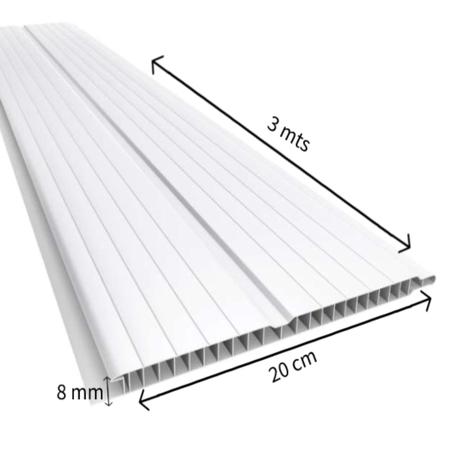 Imagem de Forro de PVC 8mm x 20 cm x 3,00m Bariri - caixa com 6m2 - Branco Gelo