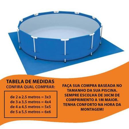 Imagem de Forro em Lona Ck300 Azul 10x10 Metros Para Fundo de Piscina Inflável 