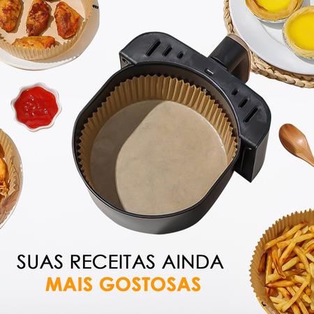 Kit 50 Formas Descartáveis Para airfryer Redondo Com Forros de