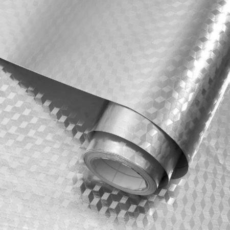 Imagem de Forro Protetor Adesivo para Cozinha Armários Gavetas Manta Impermeável Alumínio 2mx40cm