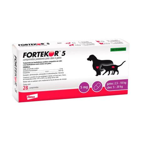 Imagem de Fortekor Cães e Gatos 5mg (28 Comprimidos) - Elanco