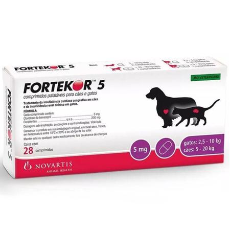 Imagem de Fortekor Flavour 5 Novartis Cães E Gatos 28 Comprimidos