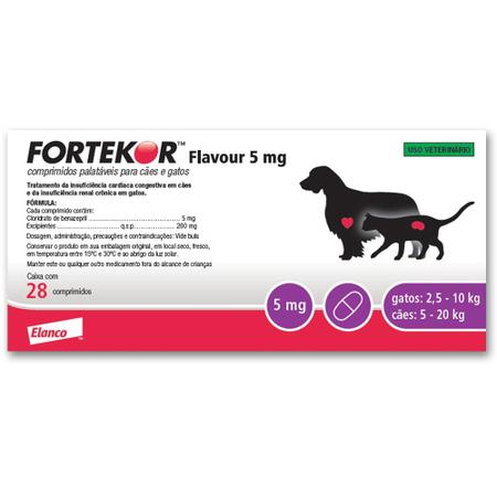 Imagem de Fortekor Flavour 5 Novartis Cães E Gatos 28 Comprimidos