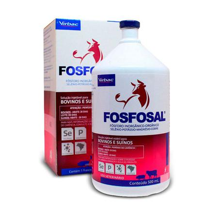 Imagem de Fosfosal Virbac Suplemento Injetável para Bovinos e Suínos 500ml