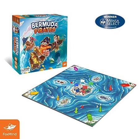 Imagem de FoxMind Games: Bermuda Pirates Jogo de tabuleiro magnético para crianças, cativante aventura pirata para a família e amigos, 2 a 4 jogadores, para idades de 6 e acima