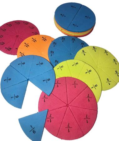 Imagem de Frações Jogo Matemático 81 Peças Em Eva Colorido - Criativa Educativos