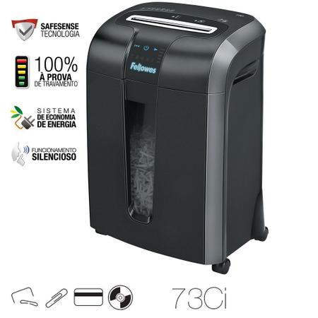 Imagem de Fragmentadora de papel Fellowes 73CI 220v corta 12 folhas partículas Uso 10 min 23L