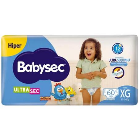 Imagem de Fralda Babysec Hiper Galinha Pintadinha Ultrasec Tamanho XG - (2 pacotes) total de 120 tiras Oferta