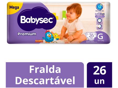 Imagem de Fralda Babysec Premium Galinha Pintadinha Tam. G 8,5 a 12k